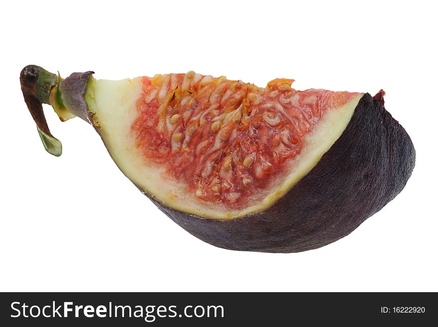 A quarter of fig isolated
