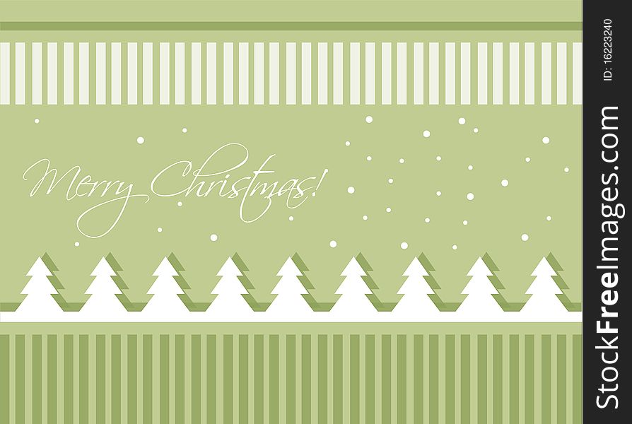 Christmas card with Christmas trees,