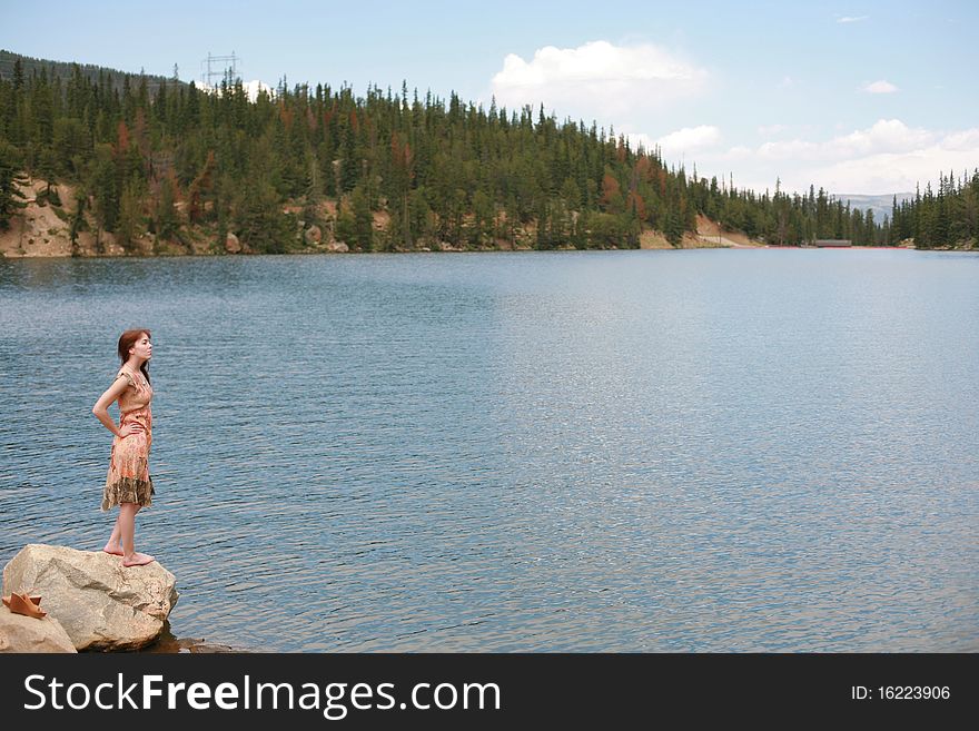 Young woman in the mountains. Young woman in the mountains