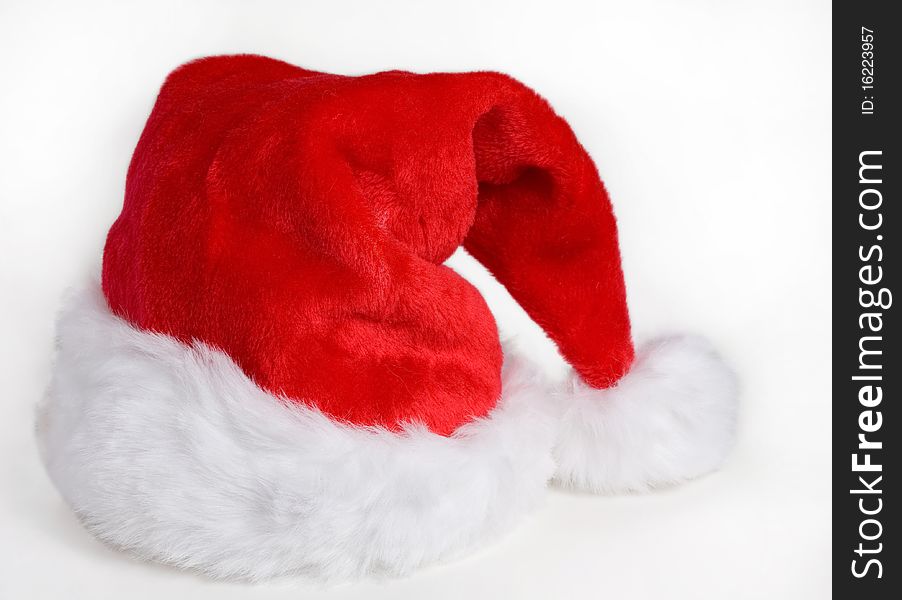 Santa's hat on white background. Santa's hat on white background