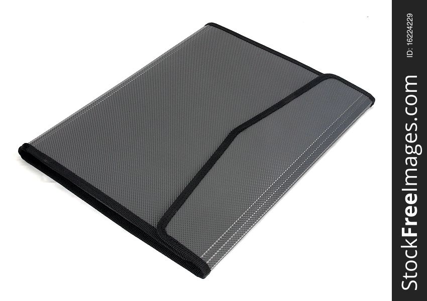 Grey briefcase with black line textured. Grey briefcase with black line textured