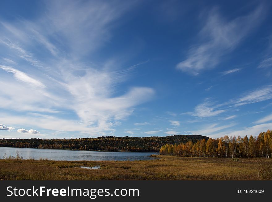 Autumn blue sky in Sweden