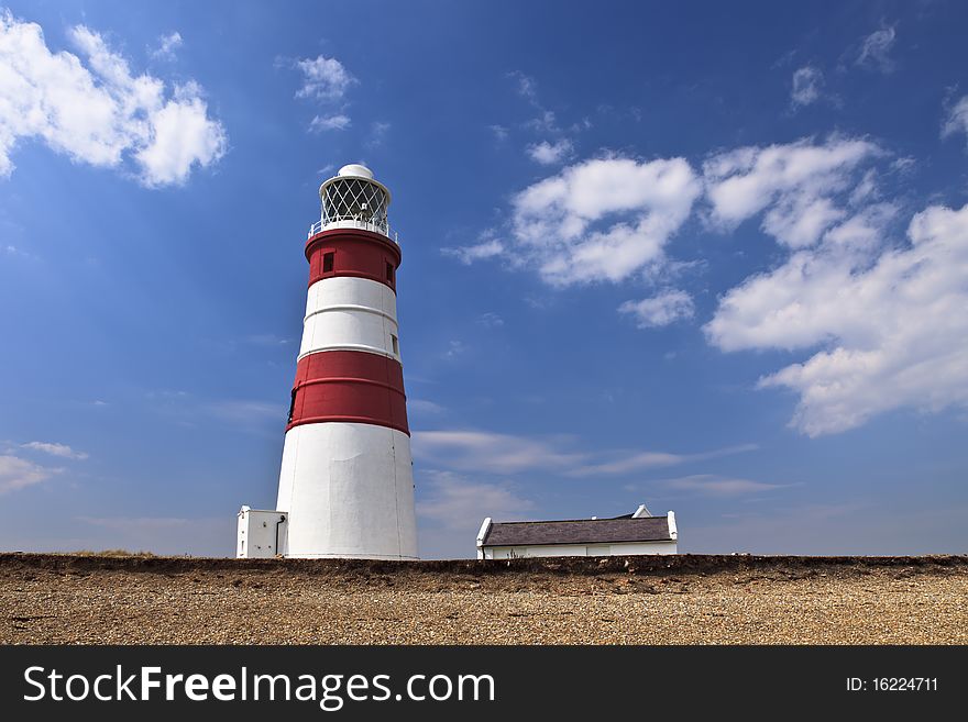 Orford Ness lighthouse on a sunny summers day