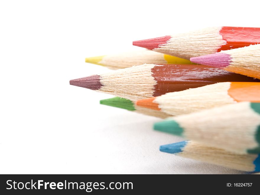 Colkor pencils on white background