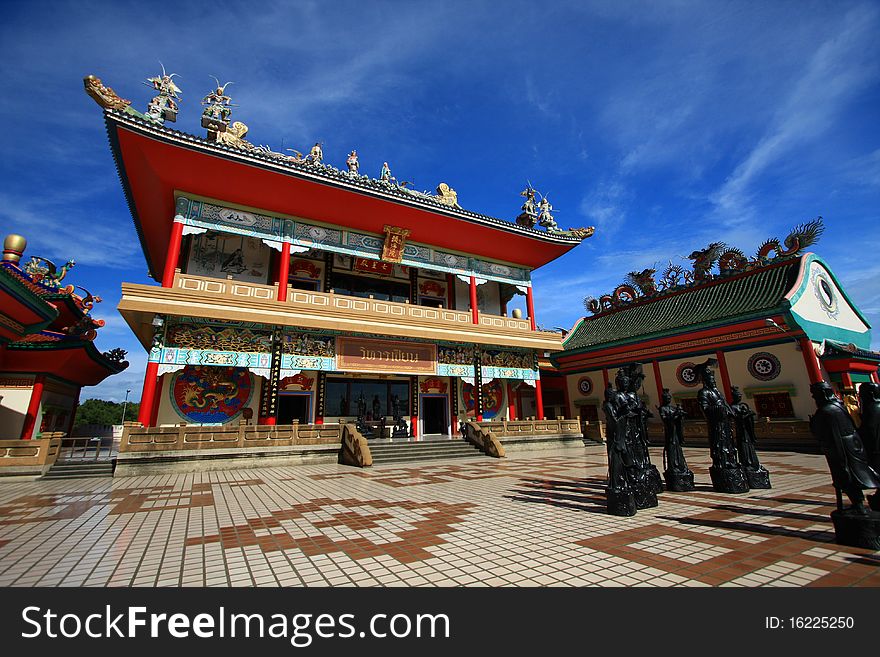 Chinese temple with blue sky