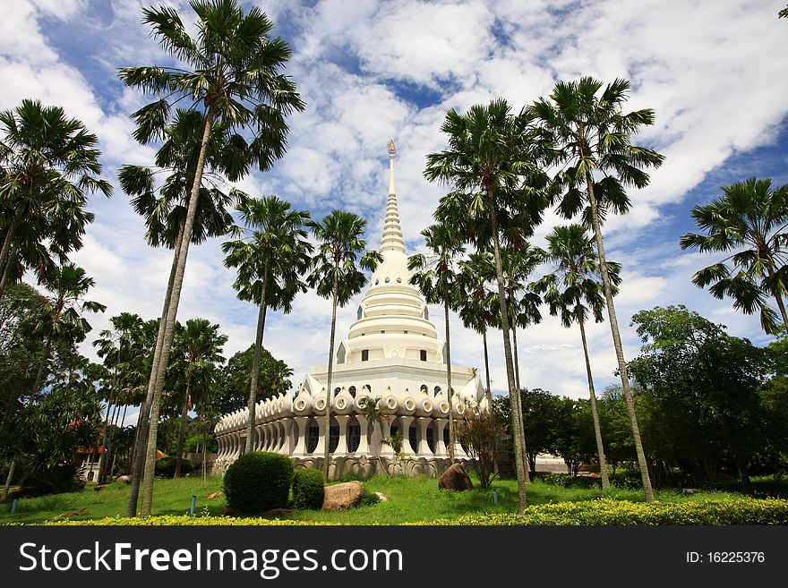 The white pagoda in thai temple