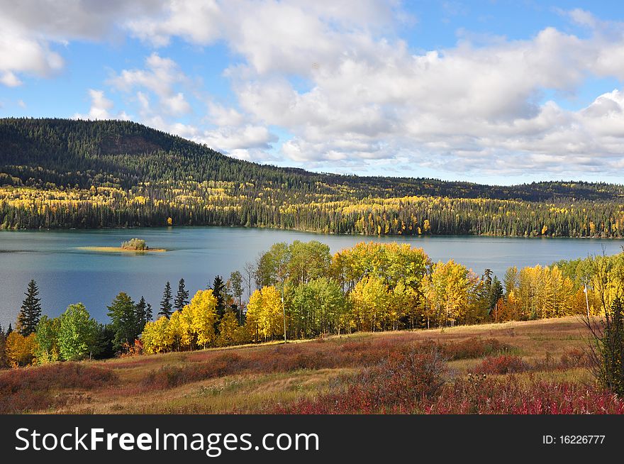 Lake in colorful autumn countryside. Lake in colorful autumn countryside