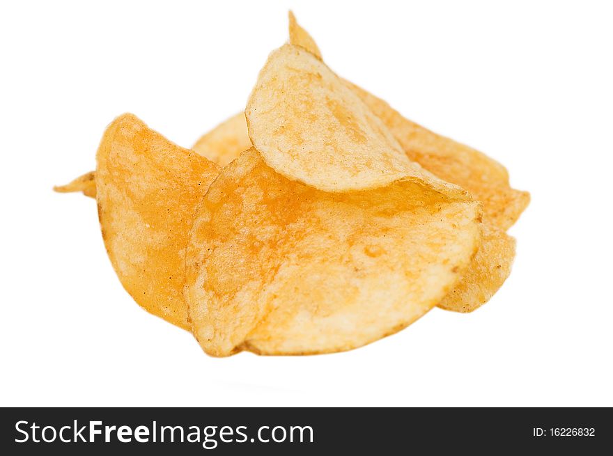 Potato Chips Isolated On White Background