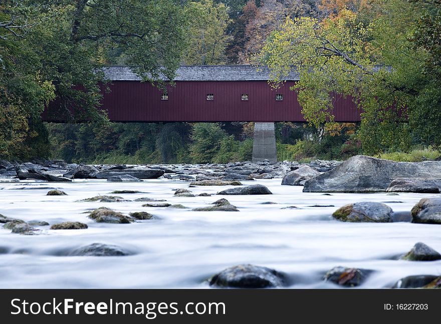 Covered bridge river