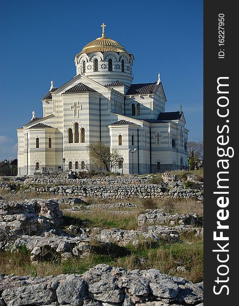 St. Vladimir's Cathedral, Chersonese. It is one of the city's major landmarks and the mother cathedral Russian Orthodox Church