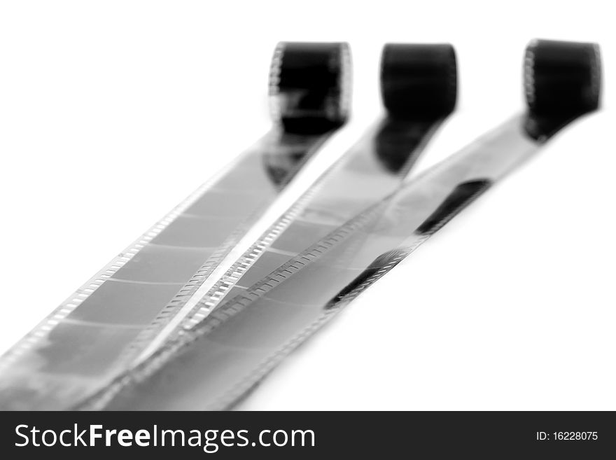 Black and white film strips isolated on white. Black and white film strips isolated on white