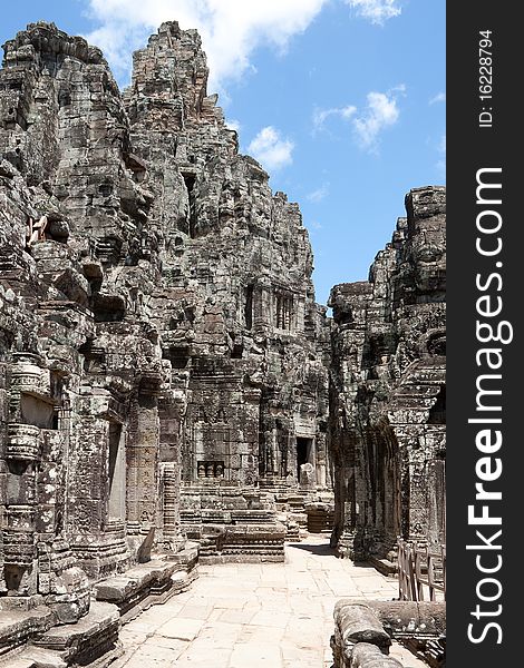Bayon temple in Angkor, ancient building of Khmer in Cambodia