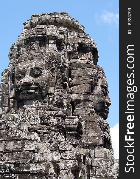 Bayon temple in Angkor, ancient building of Khmer in Cambodia