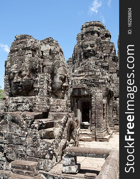 Bayon temple in Angkor, ancient building of Khmer in Cambodia