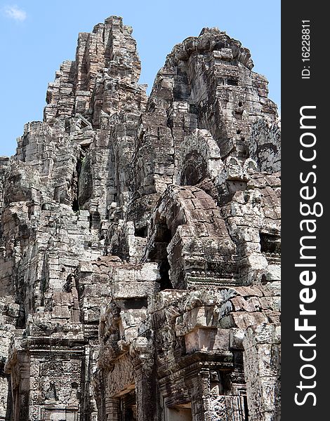 Bayon temple in Angkor, ancient building of Khmer in Cambodia