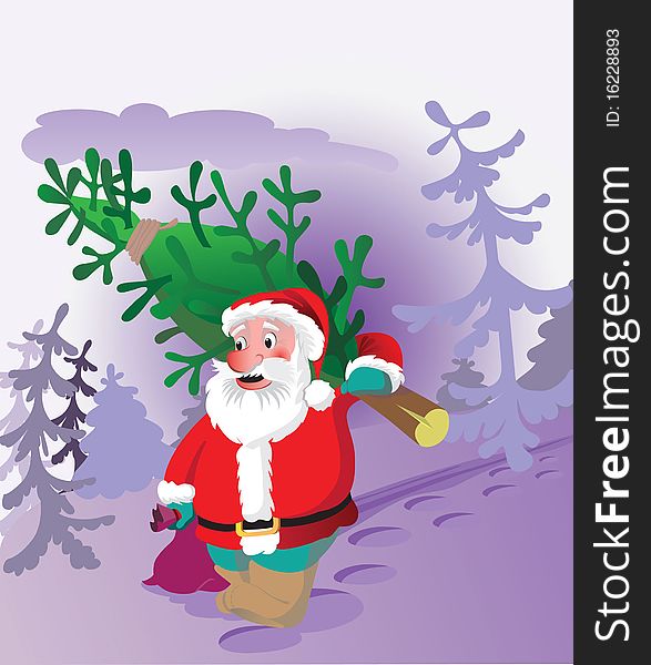 Santa Claus is a tree and gifts to children