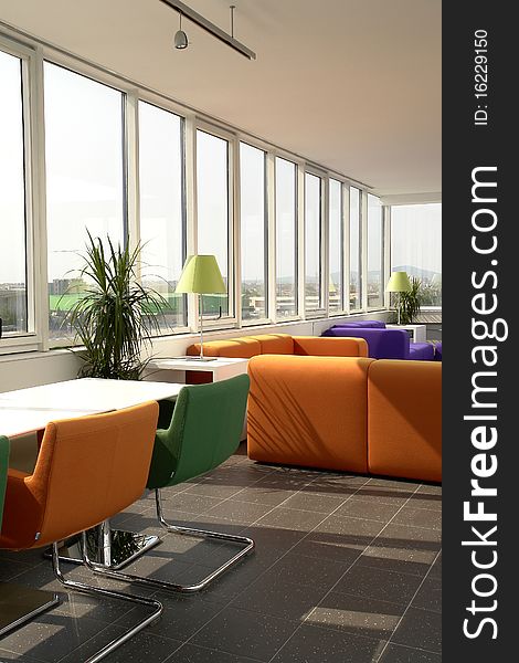 Modern office and vibrant colors. Modern office and vibrant colors