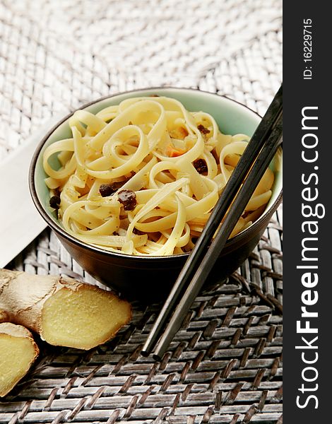 Oriental Noodles And Chopsticks