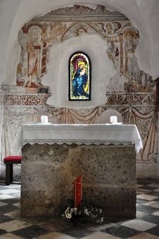 Church Interior With Altar And Glass Window Stock Image Church Interior With Altar And Glass Window Stock Image