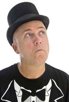 Man With Black Hat Looking Up Royalty Free Stock Photo Man With Black Hat Looking Up Royalty Free Stock Photo