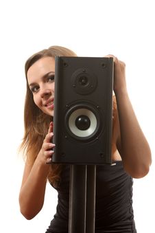 A Girl And A Speaker Stock Images A Girl And A Speaker Stock Images