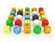 Dice Loves And Not Loves - Your Choise. 3D Stock Photography