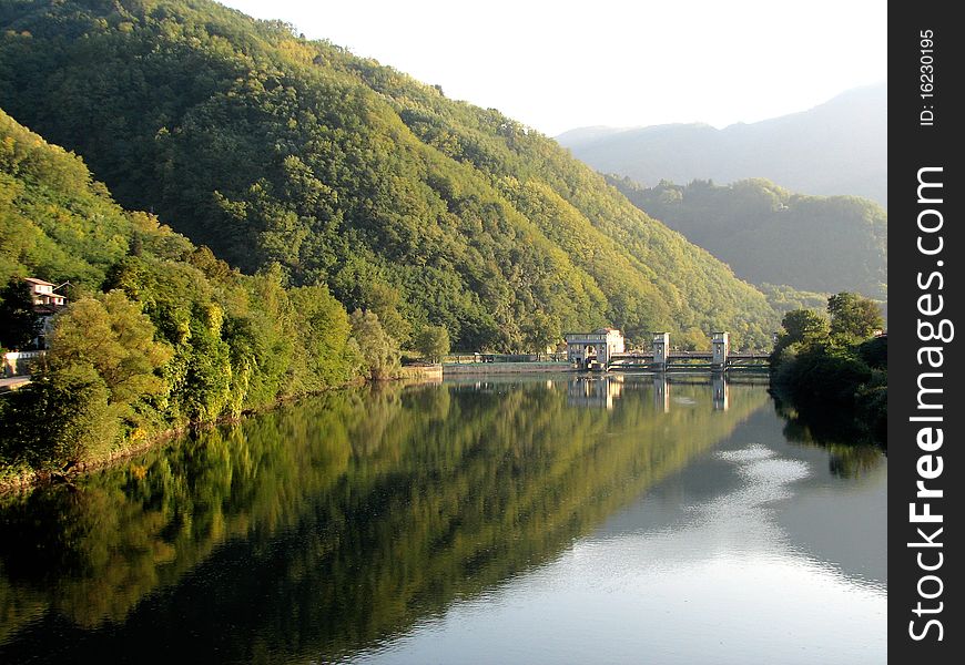 A dam in tuscany, italy