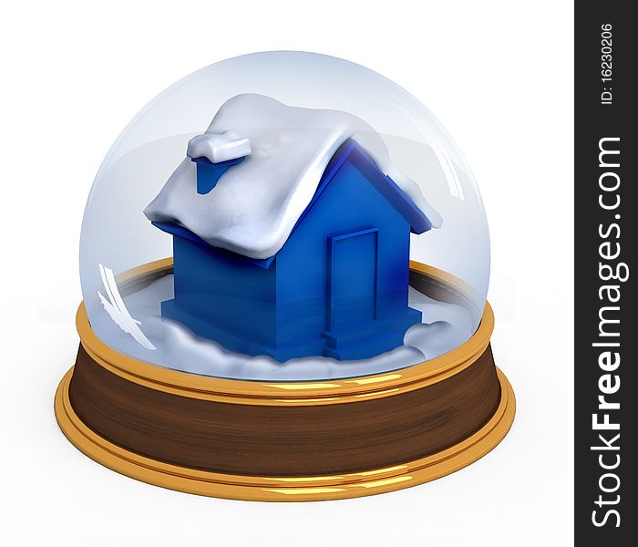 3d beautiful christmas snow globe