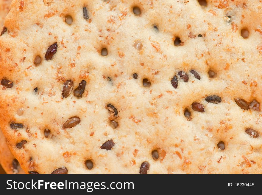 Whole grain crackers with bran and seeds. Whole grain crackers with bran and seeds.
