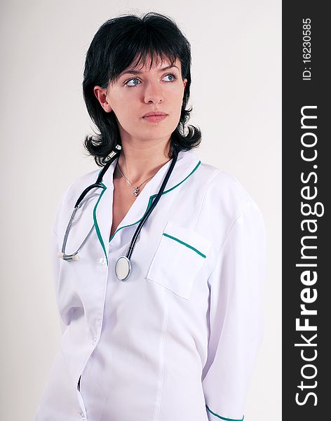 A female doctor with stethoscope