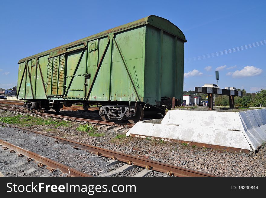 The freight car of the general application at deadlock of railway station. The freight car of the general application at deadlock of railway station.