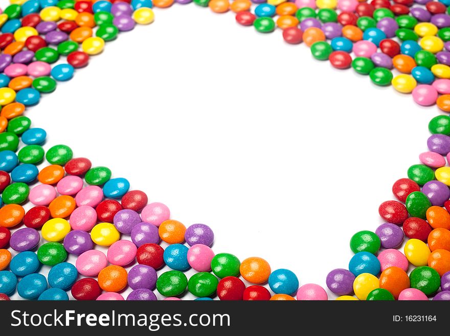 Colorful chocolate candy frames, great for backgrounds and design elements.