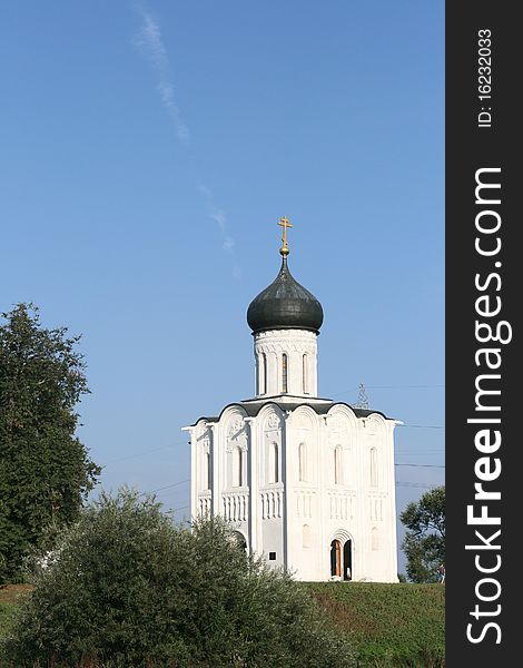 XII century Russian Orthodox Church of the Intercession on the Nerl river in Bogolyubovo. XII century Russian Orthodox Church of the Intercession on the Nerl river in Bogolyubovo