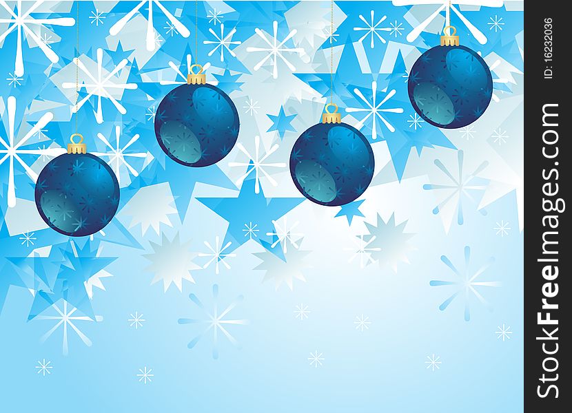 Blue bauble abstract christmas composition