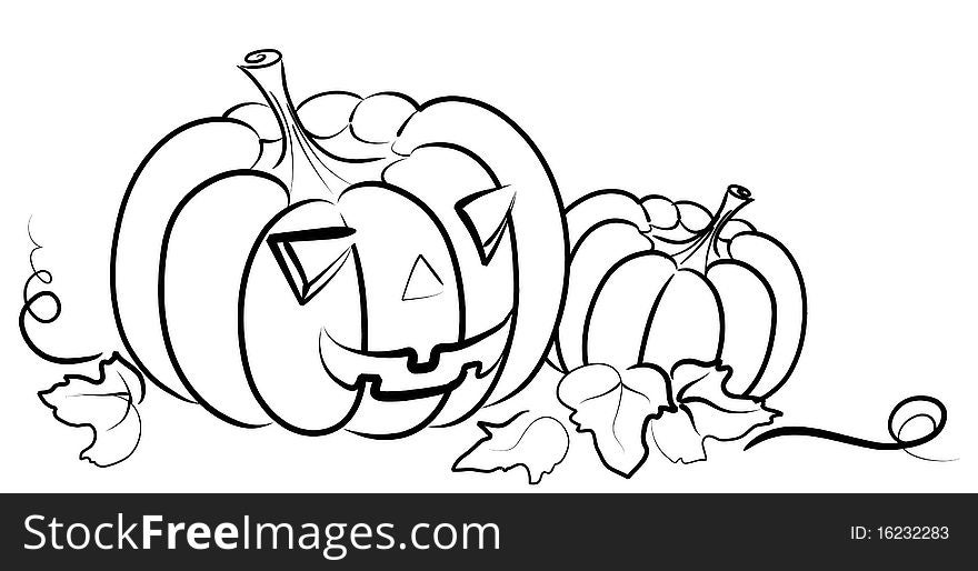Vector graphic image of pumpins on white. Vector graphic image of pumpins on white