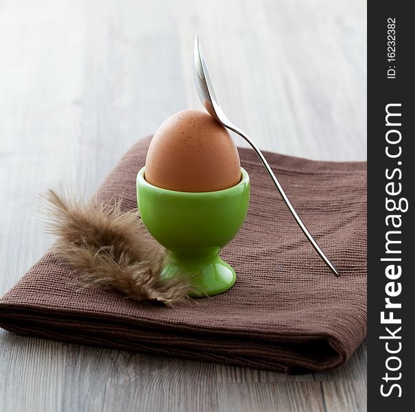 Fresh egg in an eggcup. Fresh egg in an eggcup