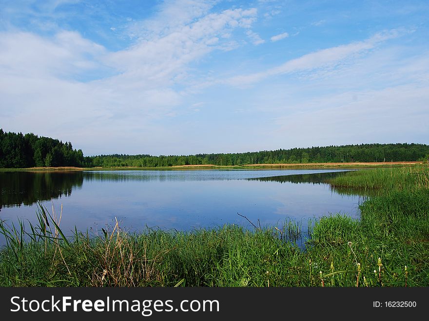 Lake, located in the forest. Lake, located in the forest
