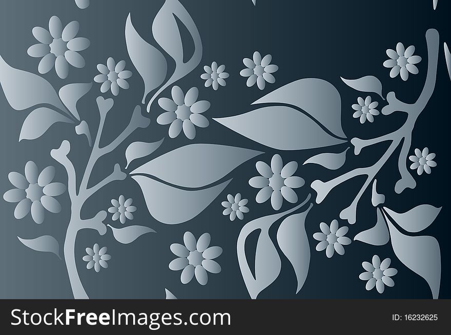 Seamless background with  blossoming branch. Vector illustration