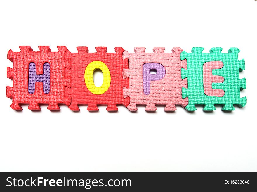 Letters puzzle from colorful plastic blocks. Letters puzzle from colorful plastic blocks