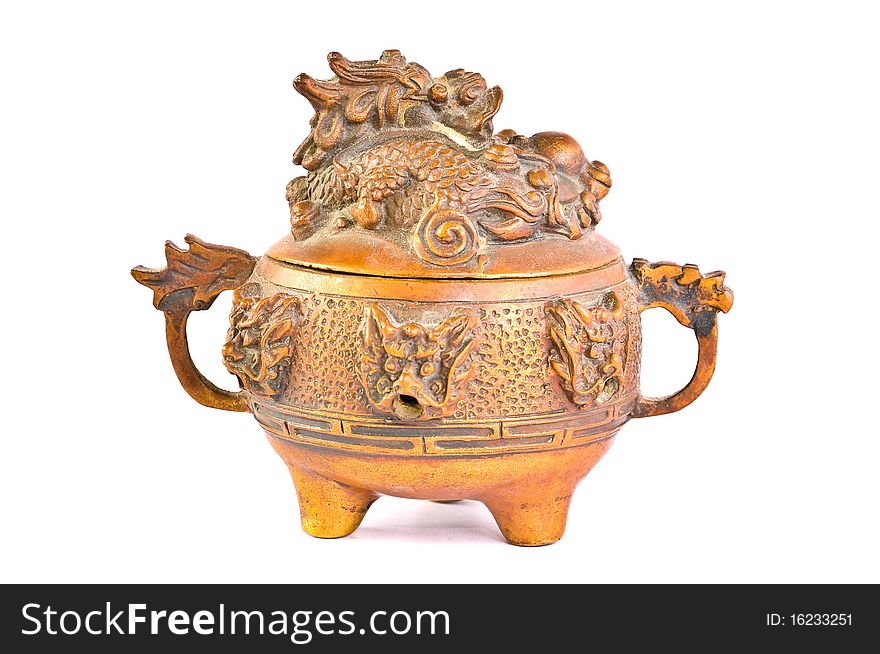 Old Brass Dragon Incense burner