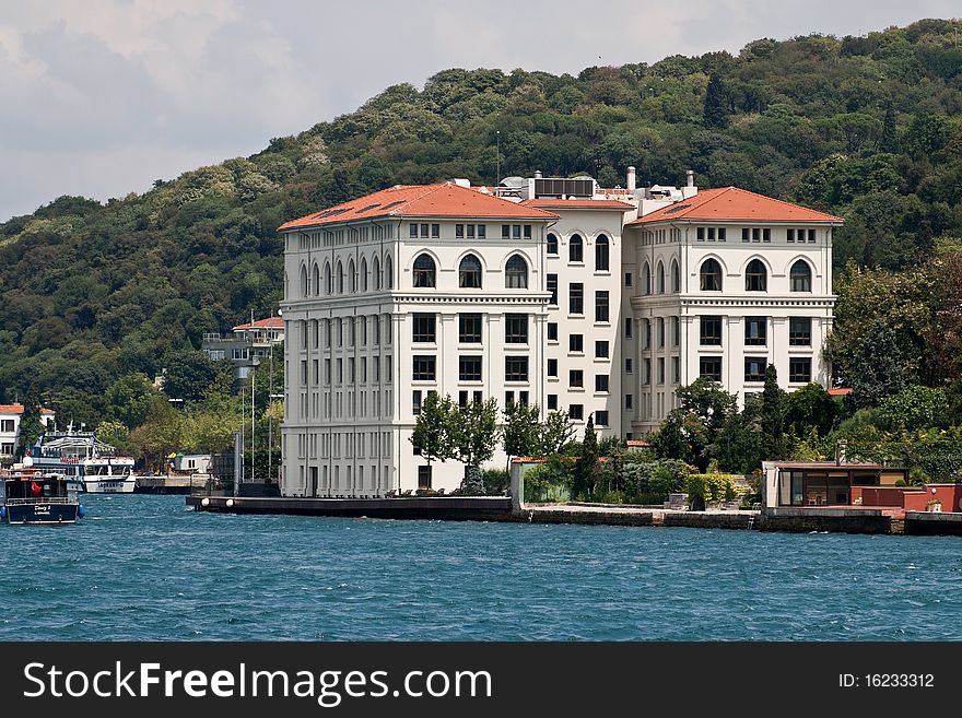 White big seaside house in Bosphorus