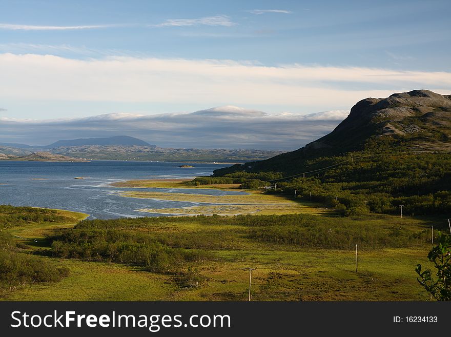 View over a beautiful Norwegian fjord. View over a beautiful Norwegian fjord