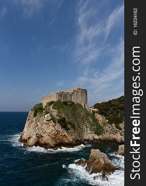 Castle on the cliff in Dubrovnik