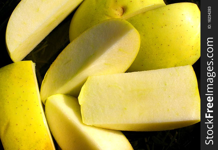 Detail photo of the sliced apple background. Detail photo of the sliced apple background