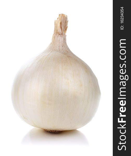 Healthy vegetable onion isolated on white background