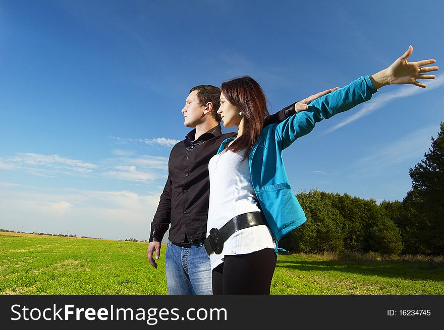 Portrait of young man and his girlfriend