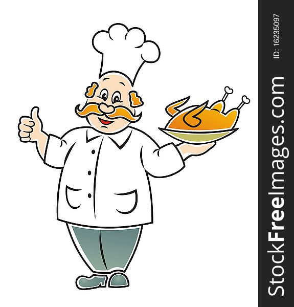 Funny cook. Image for design.