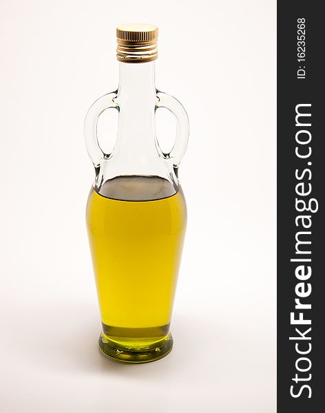 A bottle filled olive on the white background. A bottle filled olive on the white background