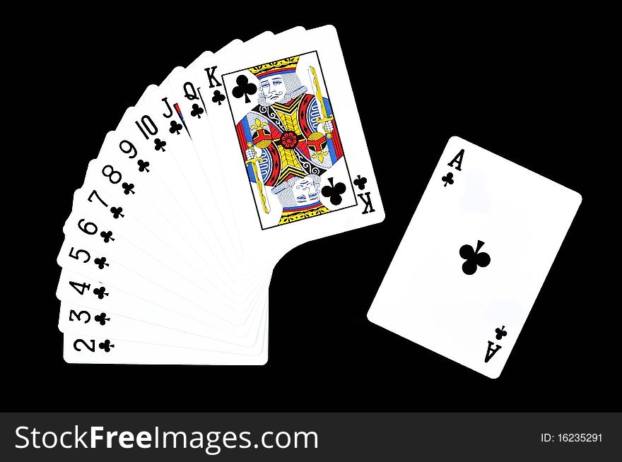 Play card on black background. Play card on black background.