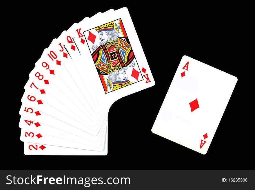 Play card on black background. Play card on black background.